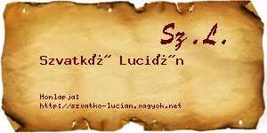 Szvatkó Lucián névjegykártya