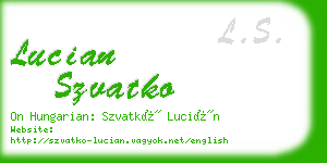 lucian szvatko business card